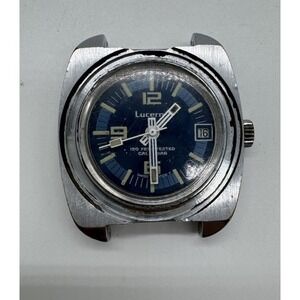 Lucerne Calendar Watch Vintage Manual Mechanical Mens Vintage Black‎ PARTS